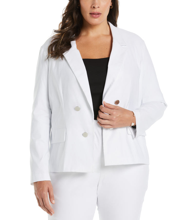 Cropped Satin Luxe Jacket (White)