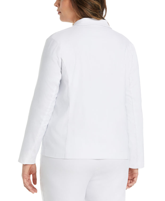 Cropped Satin Luxe Jacket (White)