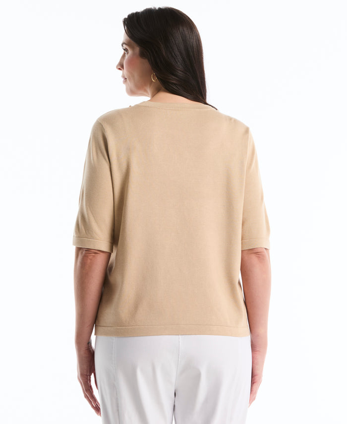 Plus Size Diamond Stitch Sweater (Irish Cream)