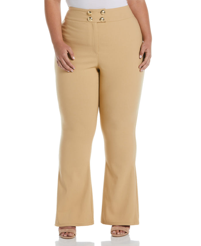 Flare Leg Pant with Button Detail (Taos Taupe)