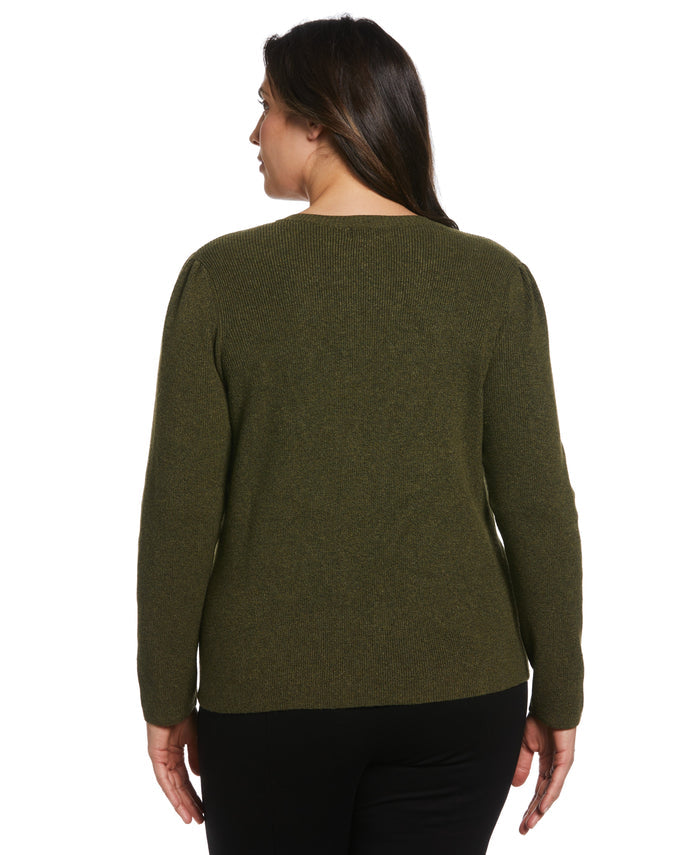 Front Lace-Up Sweater (Aloe)
