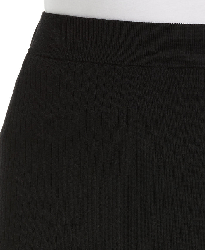 Mixed Rib Sweater Skirt (Black)