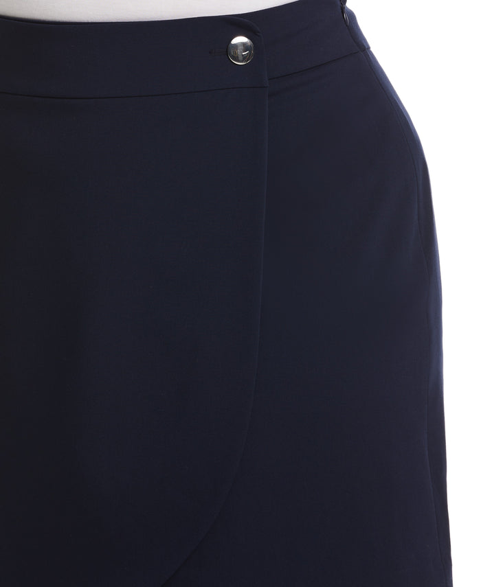 Modern Fit Wrap Skirt (Navy)