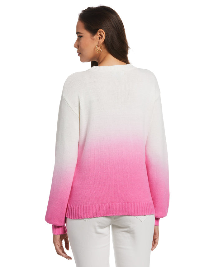 Ombre Pullover Sweater (Carmine Rose)