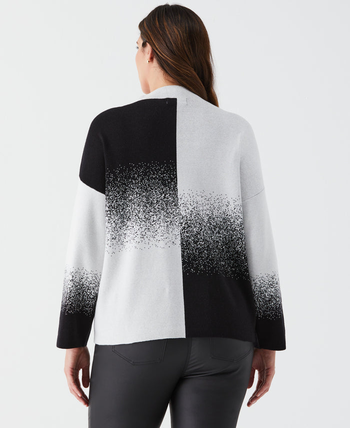 Plus Size Ombre Turtleneck Sweater (Black)