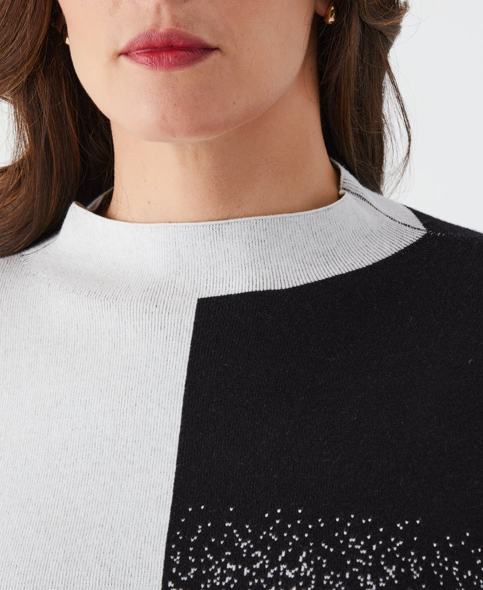 Plus Size Ombre Turtleneck Sweater (Black)