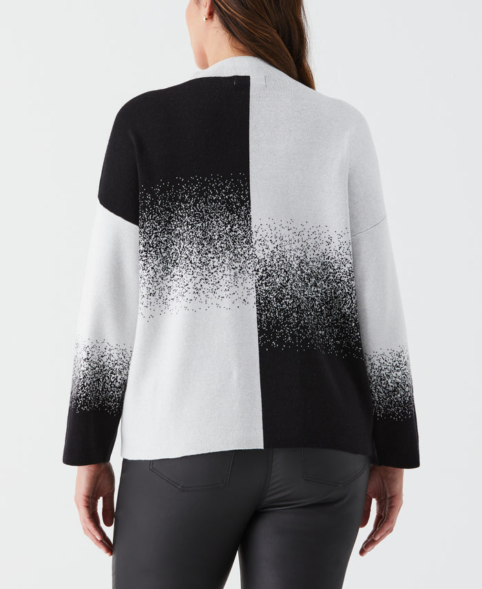 Plus Size Ombre Turtleneck Sweater (Black)