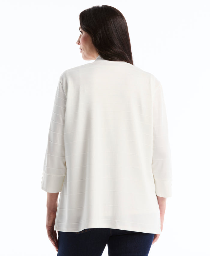 Plus Size Scalloped Lace Top (Star White)