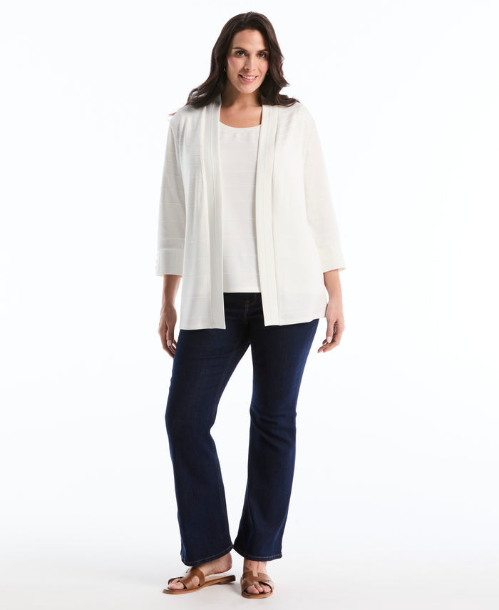 Plus Size Scalloped Lace Top (Star White)