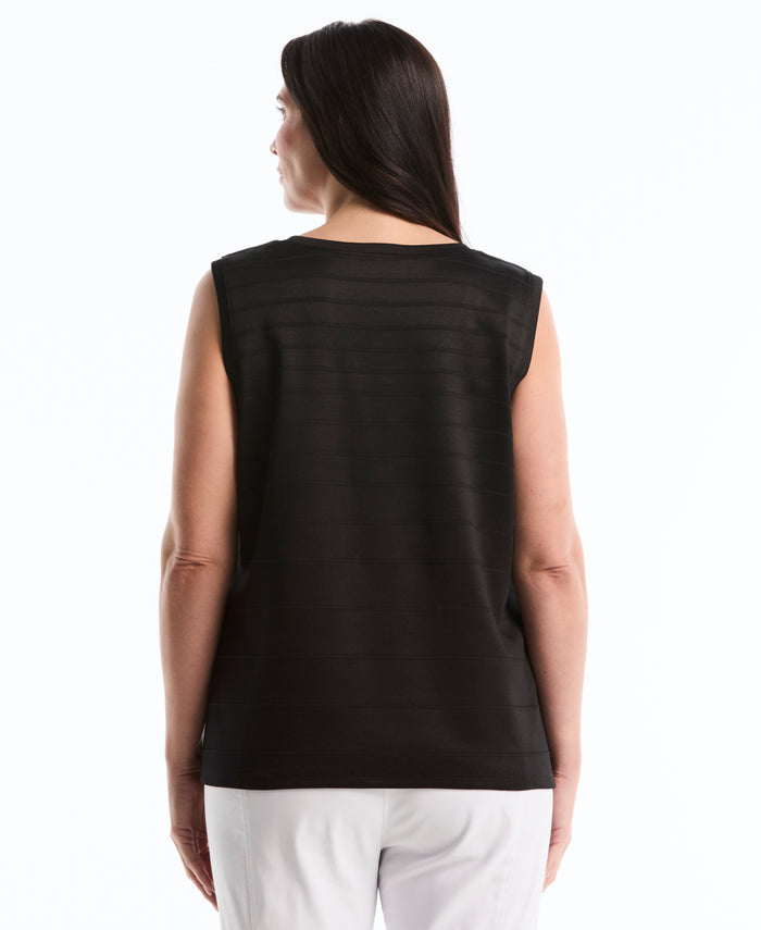 Plus Size Ottoman Knit Top (Black)