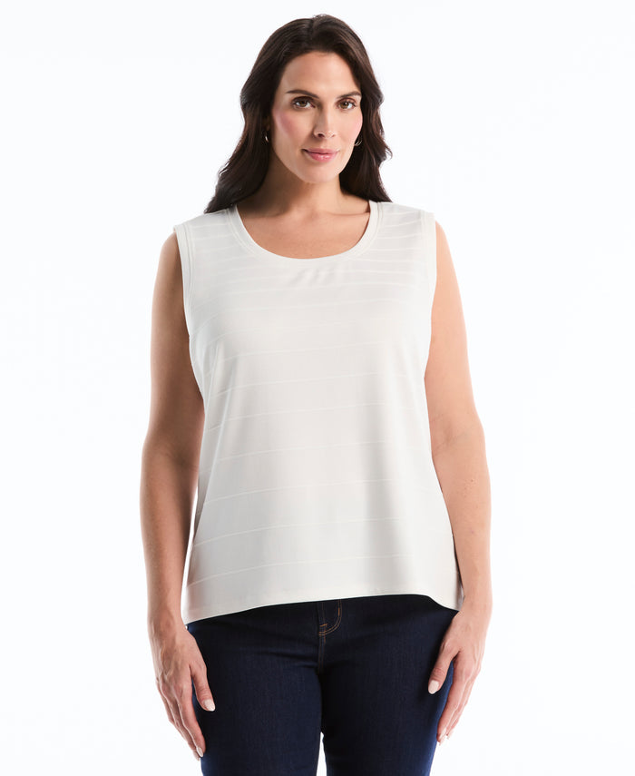 Plus Size Ottoman Knit Top (Star White)