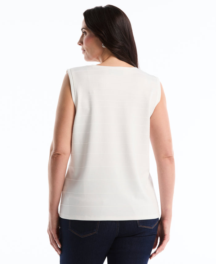 Plus Size Ottoman Knit Top (Star White)