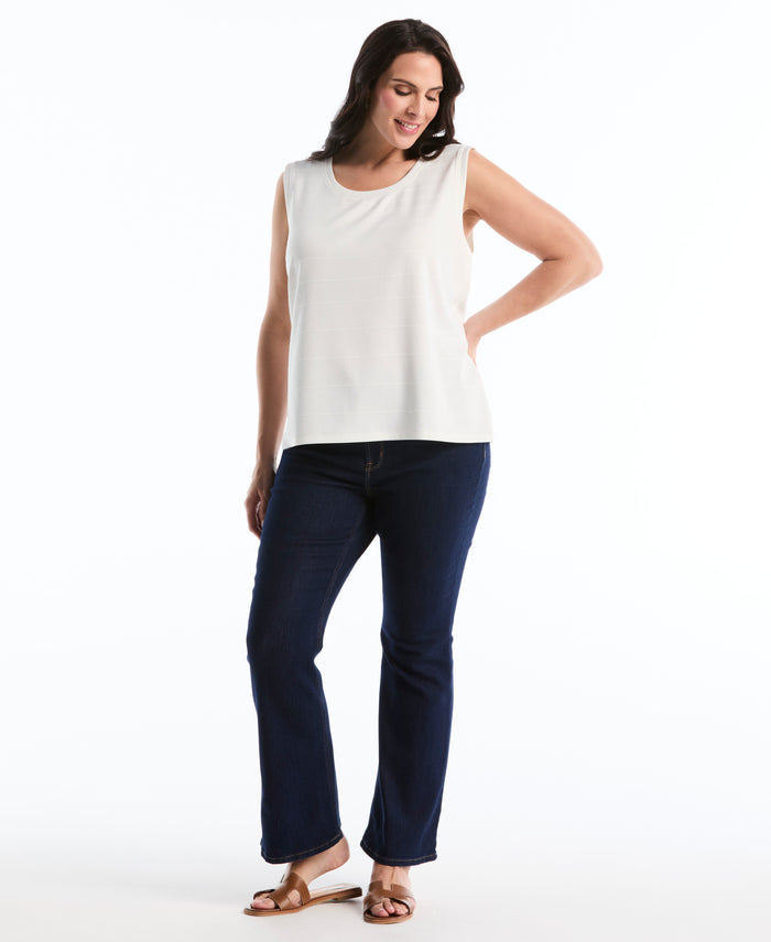 Plus Size Ottoman Knit Top (Star White)