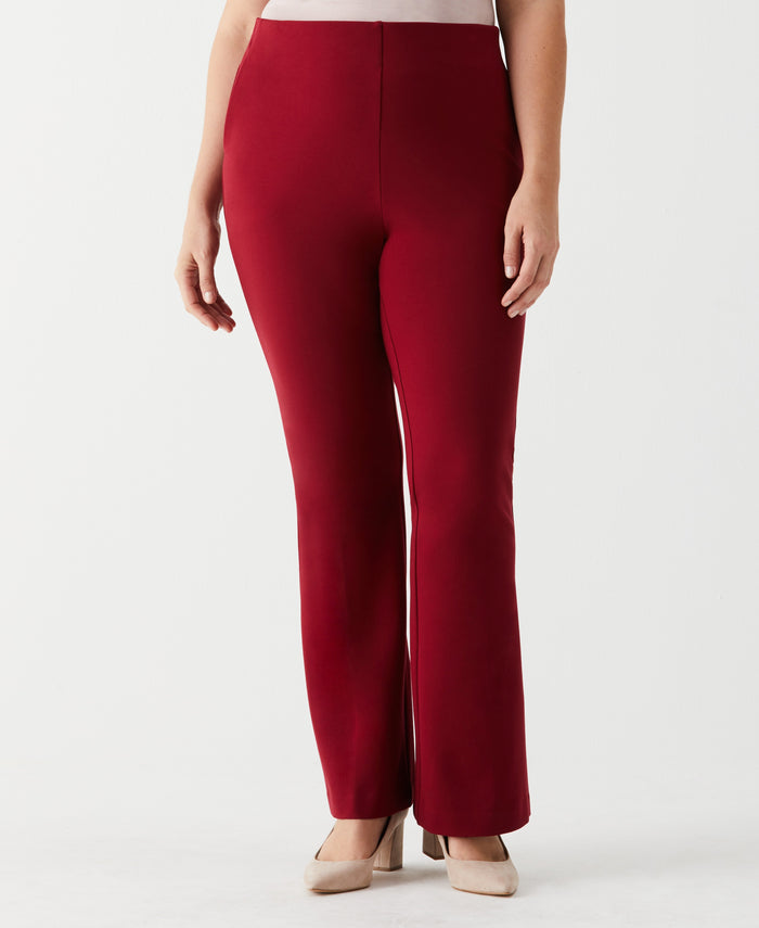 Plus Size Ponte Boot Cut Pant (Rhubarb)