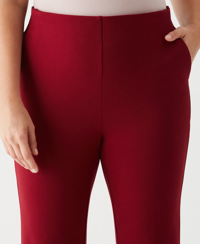 Plus Size Ponte Boot Cut Pant (Rhubarb)