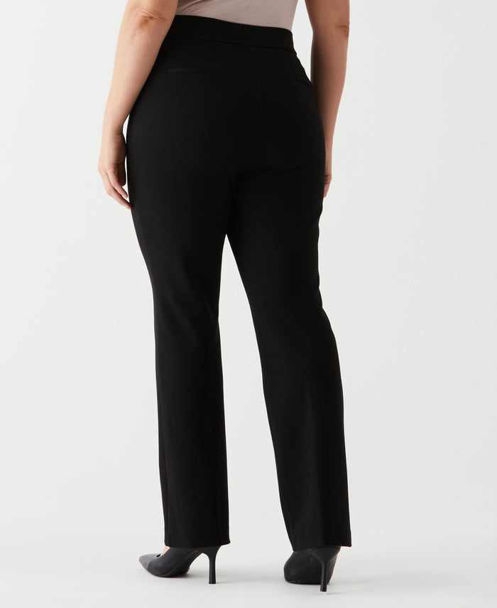Plus Size Short Length Boot Cut Pull-On Pant (Black)