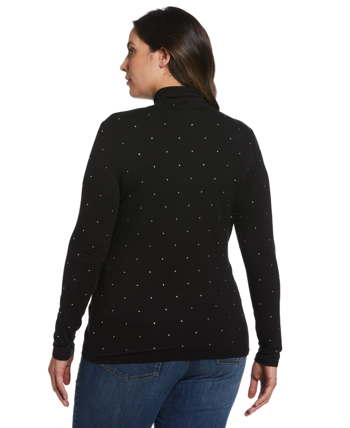 Rhinestone Turtleneck (Black)