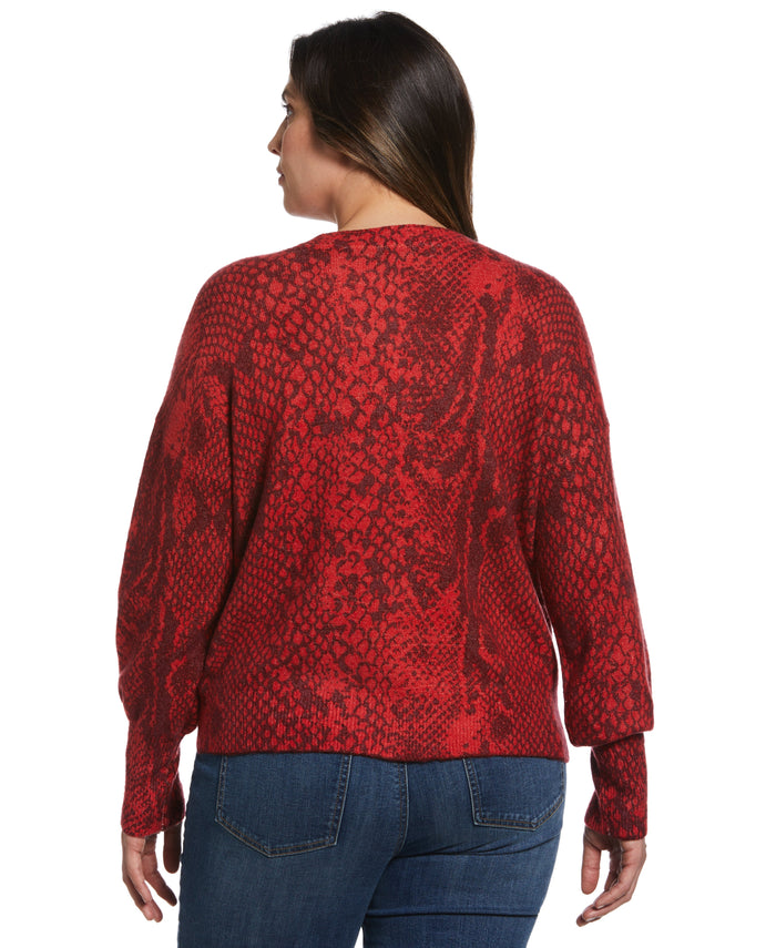 Slouchy Printed Sweater (Ruby)
