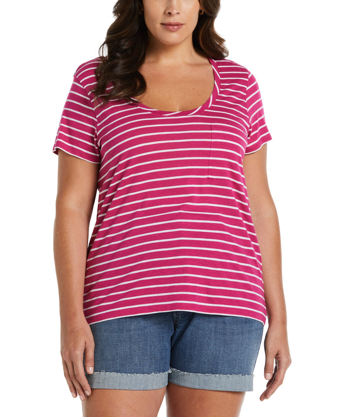 Stripe Slub Tee (Cosmo Pink)