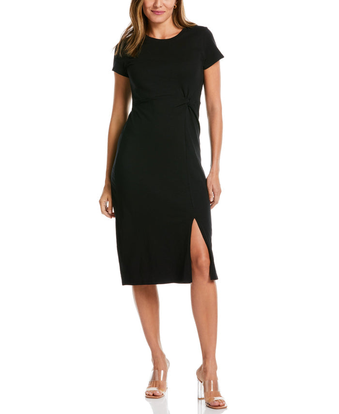 Twist Midi Dress (Black)