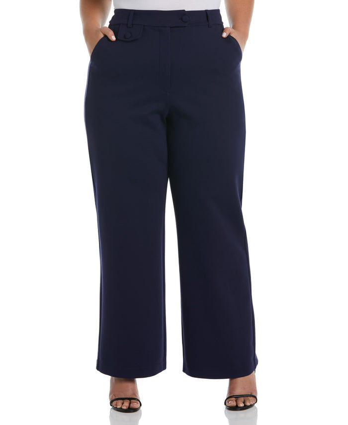 Wide Leg Ponte Trouser (Peacoat)