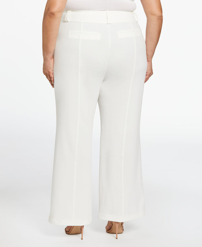 Wide Waistband Wide Leg Pant (Snow White)
