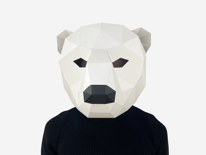 Polar Bear Mask <br> DIY Paper Mask Template