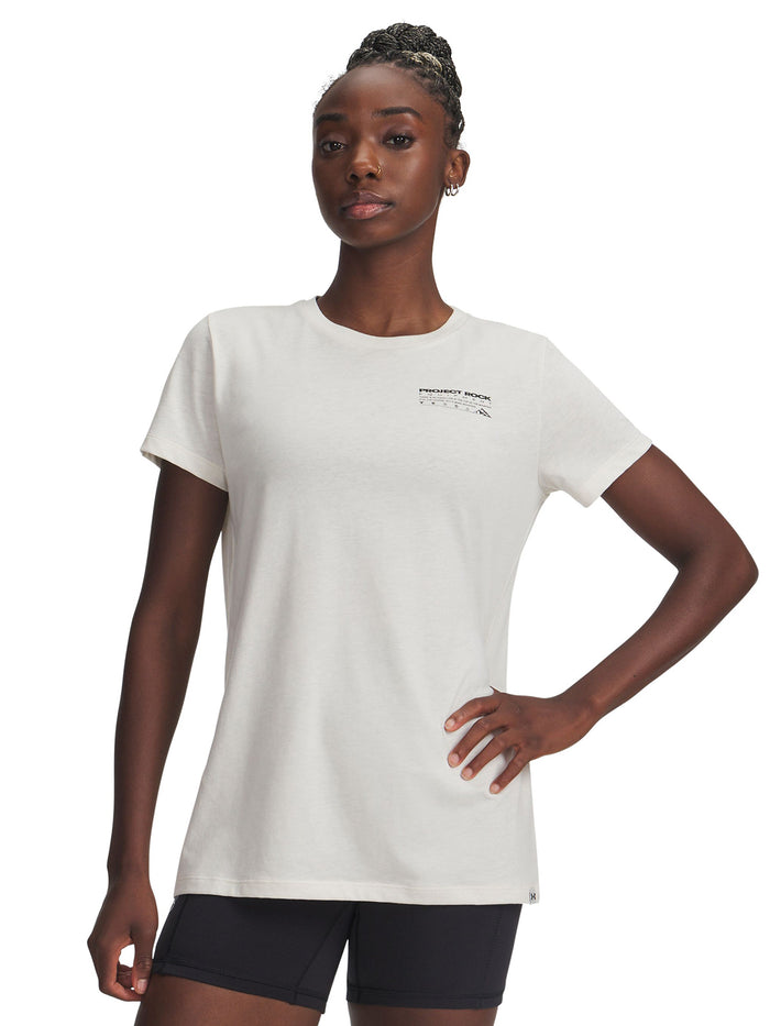 Polera manga corta de entrenamiento para mujer Project Rock café Under Armour