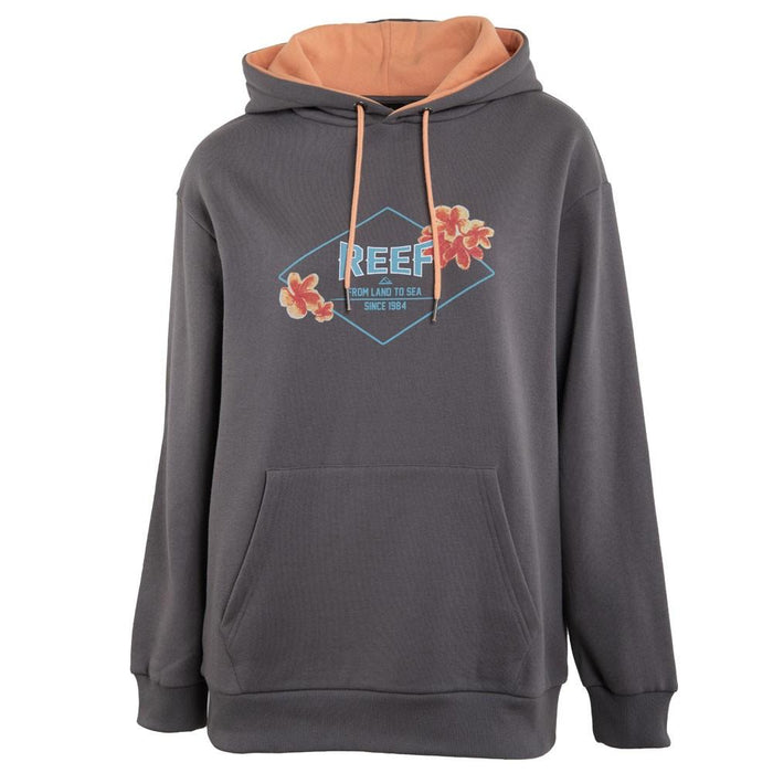 Poleron Women Hoodie Grey Flowers