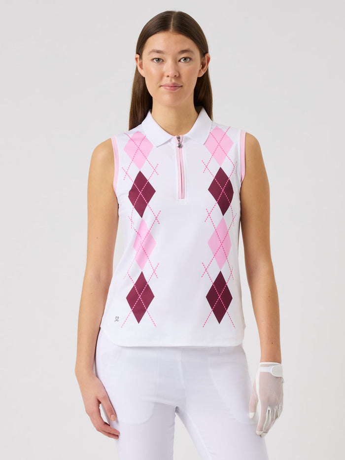 POLO DAILY ARGYLE SANS MANCHES FEMME