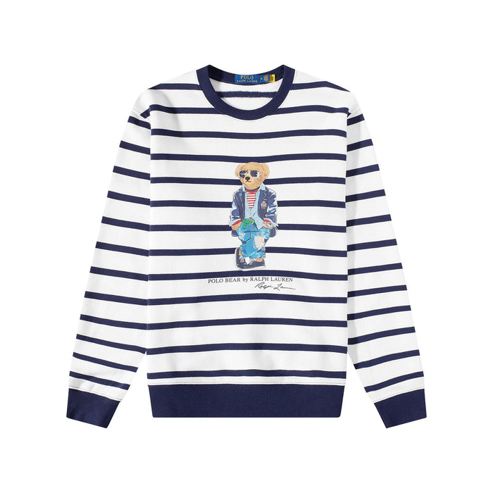 Polo Ralph Lauren Novelty Bear Crewneck Sweater White/Cruise Navy