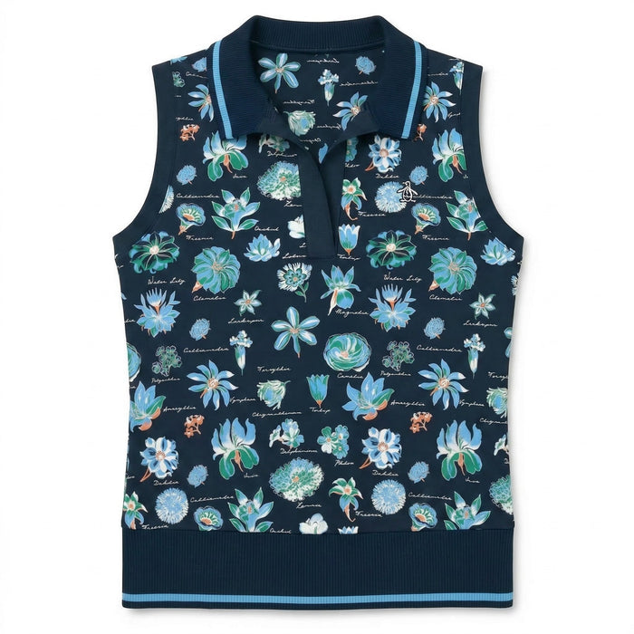 POLO SANS MANCHES PENGUIN TEXTBOOK FLORAL SLEEVELESS GOLF POLO FEMME