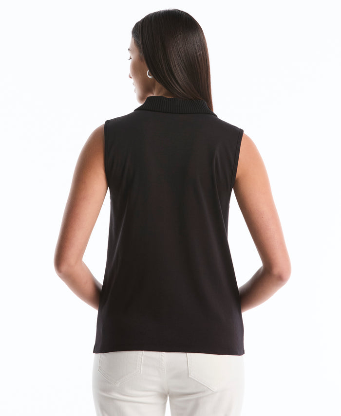 Petite Polo Top (Black)