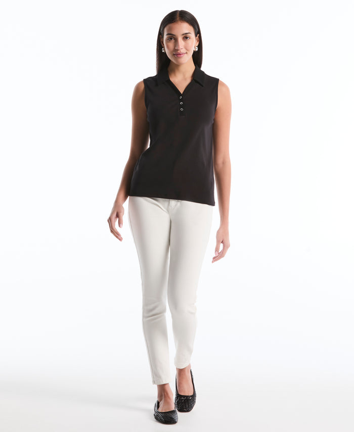 Petite Polo Top (Black)