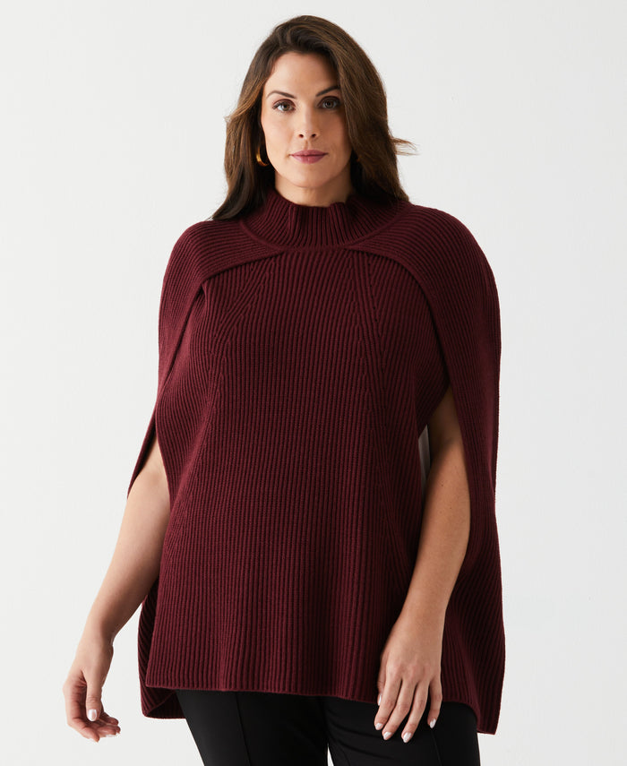 Poncho Sweater (Windsor Wine)