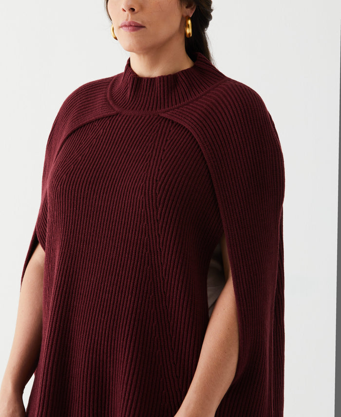 Poncho Sweater (Windsor Wine)