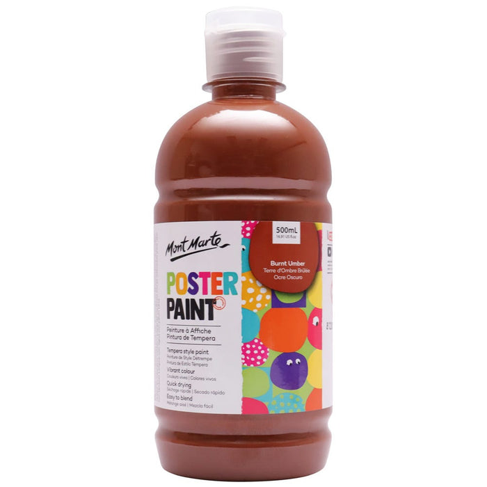Poster Paint 500ml  (16.91 US fl.oz) - Burnt Umber