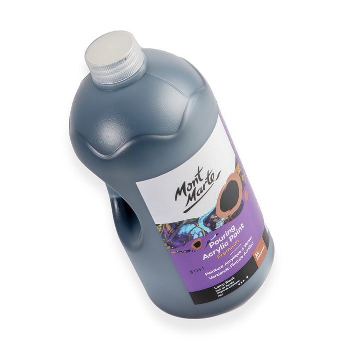 Pouring Acrylic Paint Premium 1L (33.8 US fl.oz) Bottle - Lamp Black