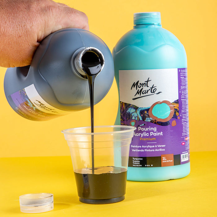 Pouring Acrylic Paint Premium 1L (33.8 US fl.oz) Bottle - Lamp Black