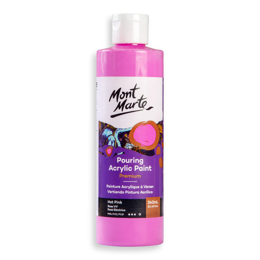Pouring Acrylic Paint Premium 240ml (8.12 US fl.oz) - Hot Pink