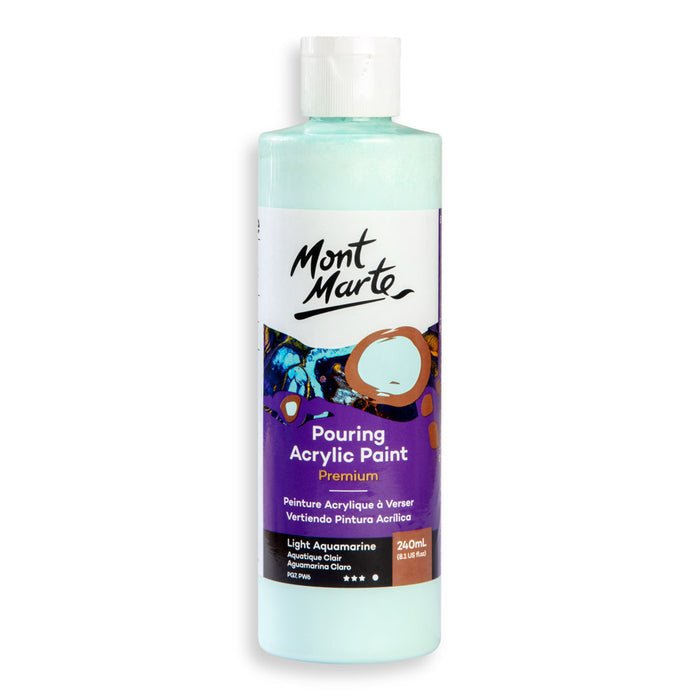 Pouring Acrylic Paint Premium 240ml (8.12 US fl.oz) - Light Aquamarine