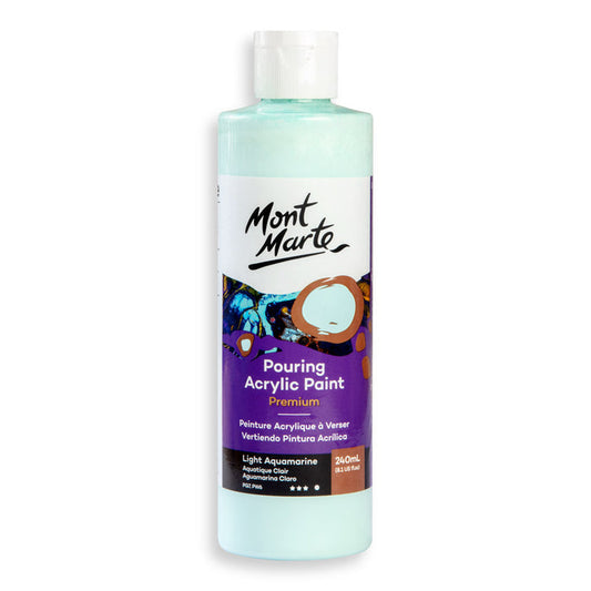Pouring Acrylic Paint Premium 240ml (8.12 US fl.oz) - Light Aquamarine