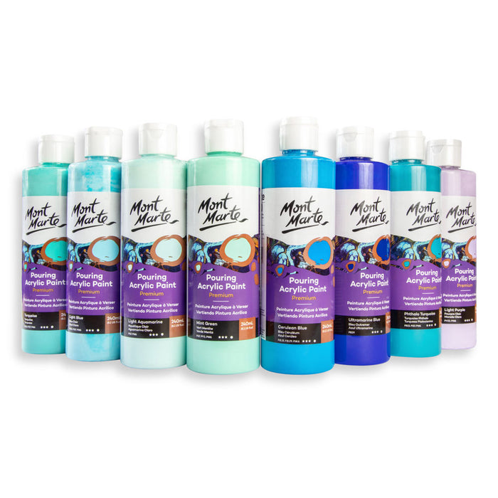 Pouring Acrylic Paint Premium 240ml (8.12 US fl.oz) - Light Aquamarine