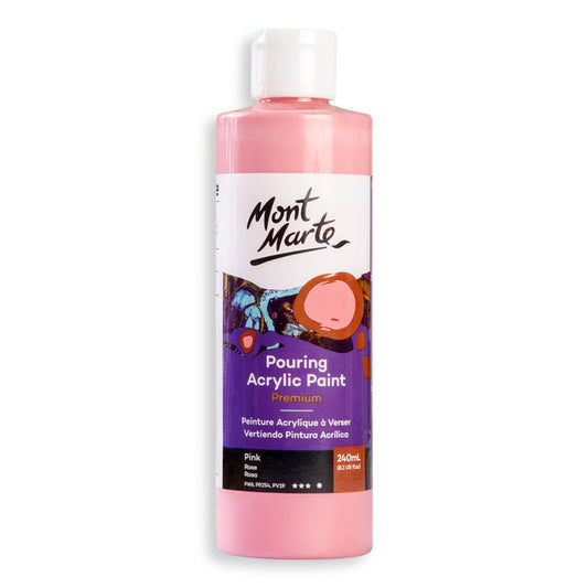 Pouring Acrylic Paint Premium 240ml (8.12 US fl.oz) - Pink