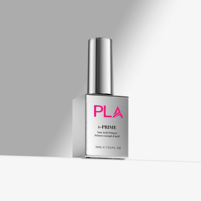 PLA nail primer bottle on a gray background