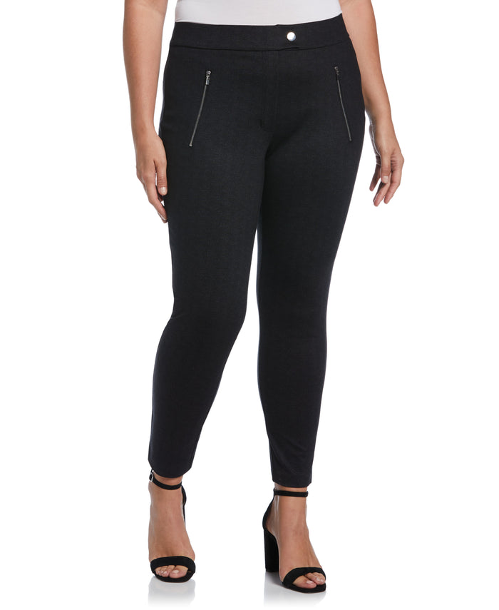 Pull-On Pant with Zip Detail (Black)