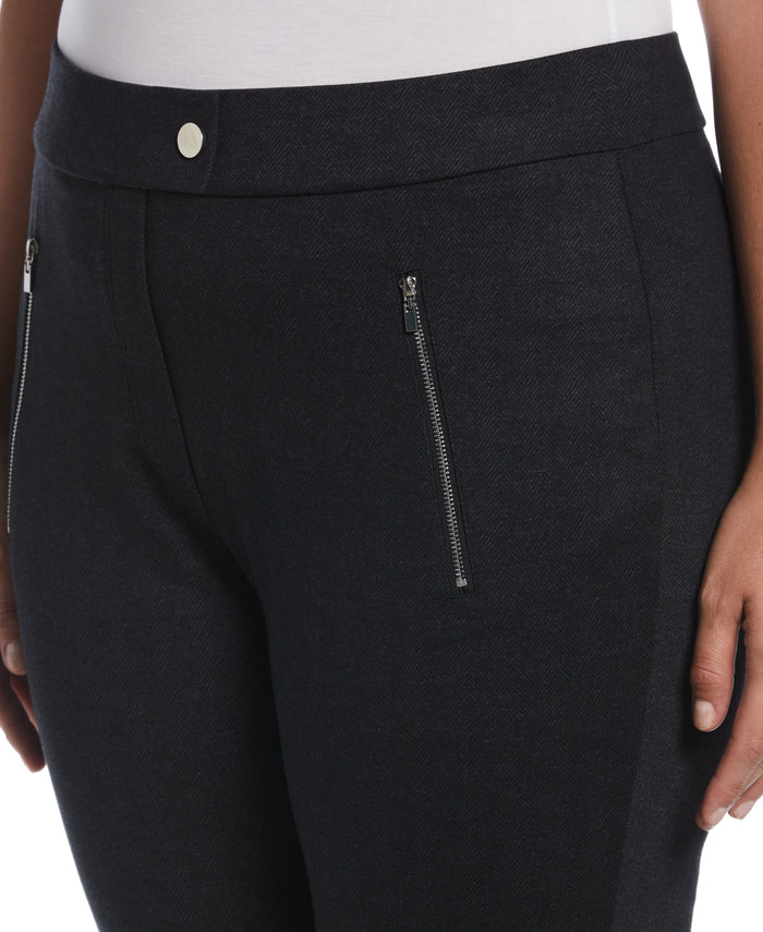 Pull-On Pant with Zip Detail (Black)