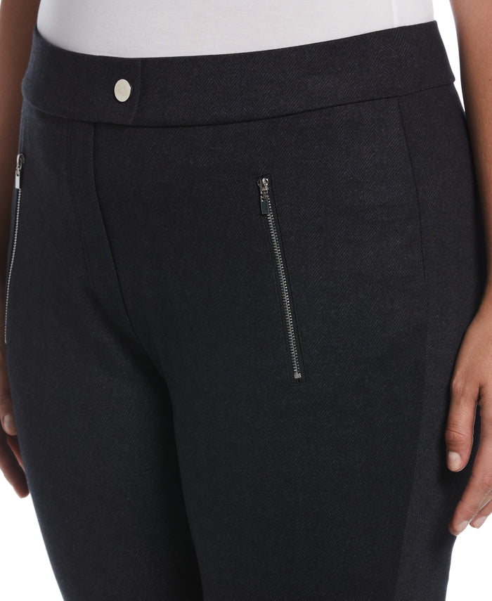 Pull-On Pant with Zip Detail (Black)