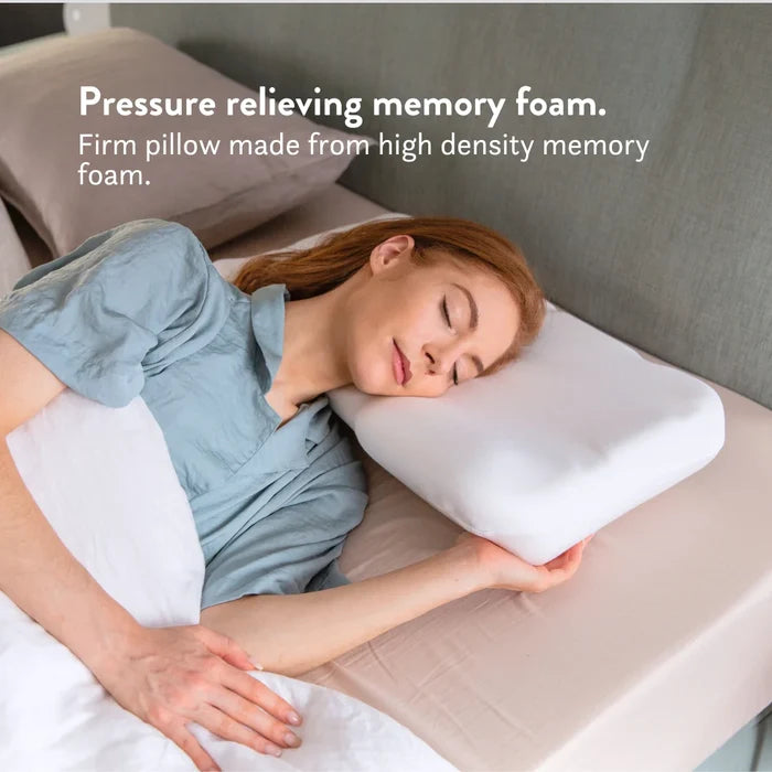 Pressure relieving, high density memory foam. Putnam Memory Foam Pillow 100% cotton cover recommended by chiropractors Made in the UK orthopedic pillow