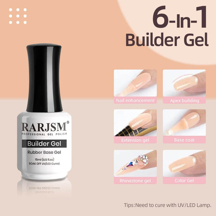 RARJSM ® Clear Transparent 6 in 1 Builder Gel | 15ml